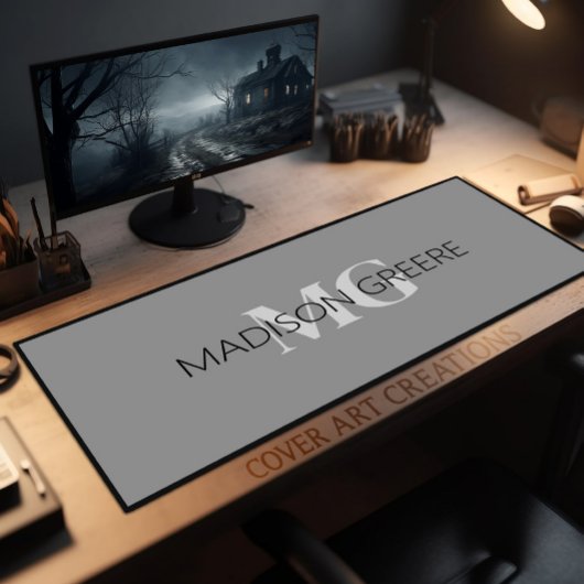 Grijs en Wit Zakelijk Professioneel Bureaumat