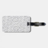 Grijs en Wit Zebra Print Mongram Bagagelabel (Achterkant horizontaal)