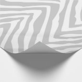 Grijs en Wit Zebra Strepen Dierenprint Cadeaupapier (Hoek)