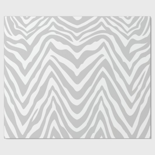 Grijs en Wit Zebra Strepen Dierenprint Cadeaupapier (Vlak)
