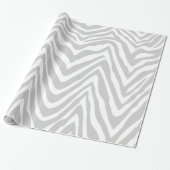 Grijs en Wit Zebra Strepen Dierenprint Cadeaupapier (Uitgerold)