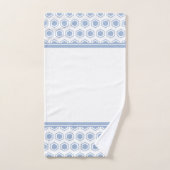 Grijs en wit zeshoekig patroon bad handdoek (Handdoek)