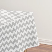 Grijs en wit Zigzag Chevron Pattern Tafelkleed (Voorbeeld)