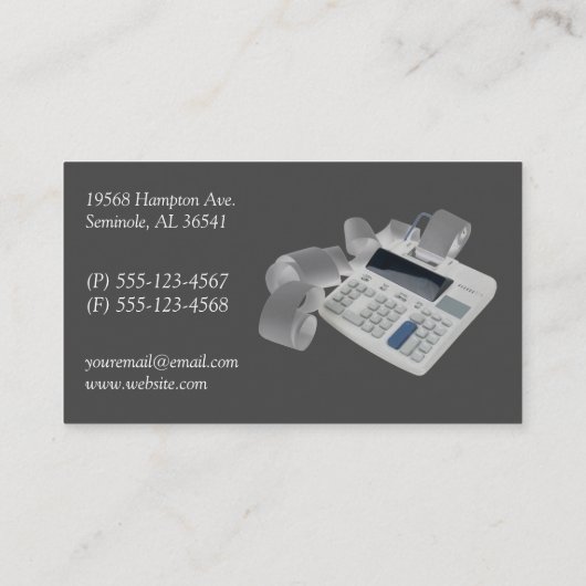 Grijs en witboek visitekaartje (Achterkant)