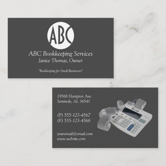 Grijs en witboek visitekaartje (Voorkant / Achterkant)