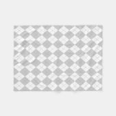 Grijs en Witte Argyle Fleece Deken (Voorkant (Horizontaal))