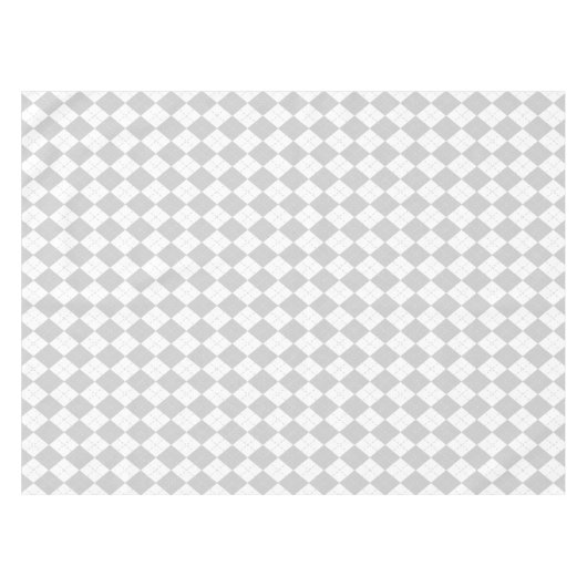 Grijs en Witte Argyle Tafelkleed (Voorkant (Horizontaal))