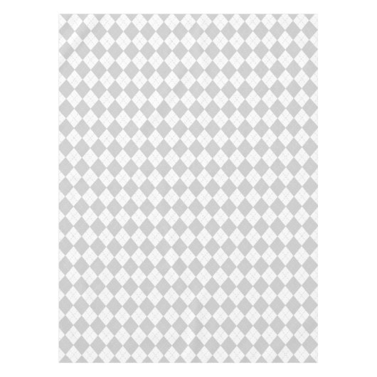 Grijs en Witte Argyle Tafelkleed (Voorkant)