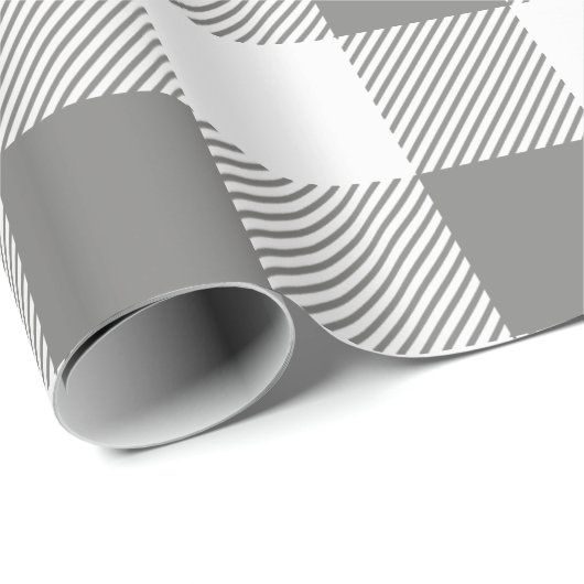 Grijs en witte buffelplaat cadeaupapier (Rol Hoek)