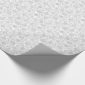 Grijs en Witte Floral Cadeaupapier (Hoek)