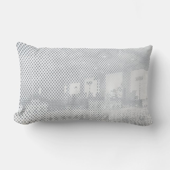 Grijs en witte gevriesdroogde textielstof kussen (Voorkant)