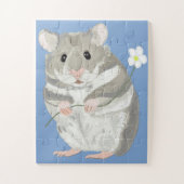 Grijs en Witte Hamster Jigzaag Puzzle Legpuzzel (Verticaal)