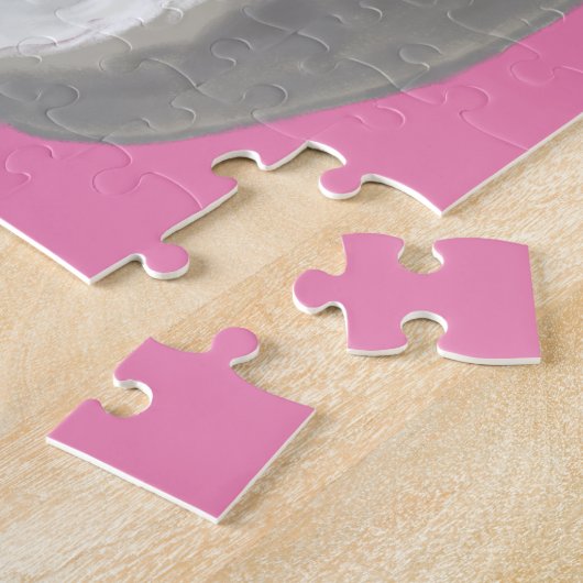 Grijs en witte hamster legpuzzel (Zijkant)