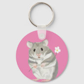 Grijs en witte hamster sleutelhanger (Voorkant)