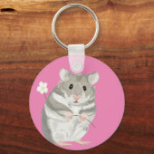 Grijs en witte hamster sleutelhanger (Achterkant)