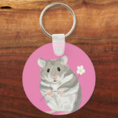 Grijs en witte hamster sleutelhanger (Voorkant)