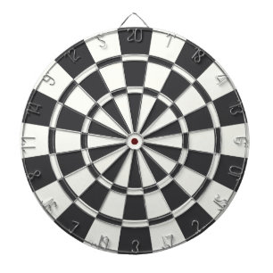 Grijs en Witte houtskool Dartbord