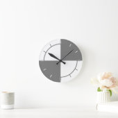 Grijs en witte kleurenblokken cirkelen geen aantal ronde klok (Huis)