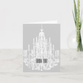 Grijs en witte kroonluchter dank u bedankkaart (Voorkant)
