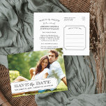 Grijs en Witte Lusje Moderne Foto sparen de Datum Aankondigingskaart<br><div class="desc">De moderne bruiloft van het briefkaart van de foto's bewaart de Datum. Het ontwerp kenmerkt uw foto van het verloving met een elegante eenvoudige bekleding van het lusjepalk en ruimte voor uw trouwdatum en bruid en groom namen op de voorzijde. Stijlvolle mix van traditionele en manuscripttypografie aan de achterkant en...</div>