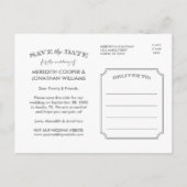 Grijs en Witte Lusje Moderne Foto sparen de Datum Aankondigingskaart (Achterkant)