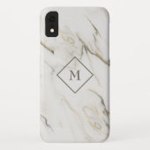 Grijs en witte marmer Case-Mate iPhone case (Achterkant)