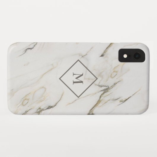 Grijs en witte marmer Case-Mate iPhone case (Achterkant (horizontaal))