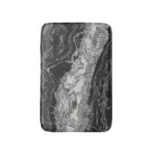 Grijs en witte marmer en zilver abstract badmat (Voorkant Verticaal)