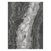 Grijs en witte marmer en zilver abstract tafelkleed (Voorkant)