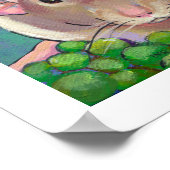 Grijs en witte neprat schilderen leuke kunst poster (Hoek)