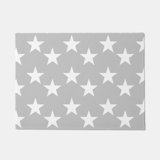 Grijs en witte Star Print Doormat Deurmat (Voorkant)