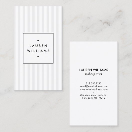 grijs en witte strepen visitekaartje (Voorkant / Achterkant)