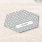 Grijs en witte tegel blokkeert aangepaste kartonnen onderzetters (Schuin)