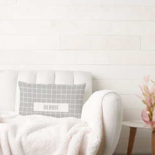 Grijs en witte tegel blokkeert aangepaste kussen