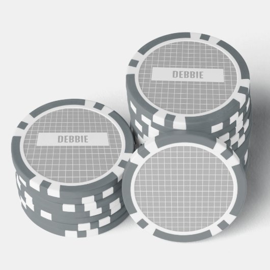 Grijs en witte tegel blokkeert aangepaste poker chips (Opstapeling)