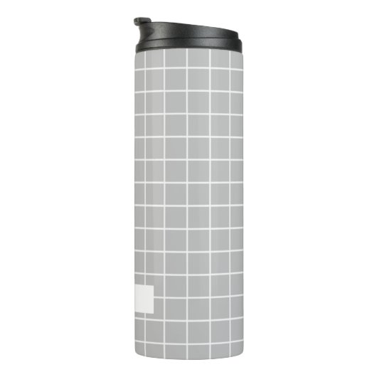 Grijs en witte tegel blokkeert aangepaste thermosbeker (Geroteerd rechts)