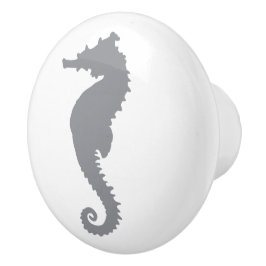 Grijs en Witte Zeepaard Kust Nautisch Strand Cer Keramische Knop