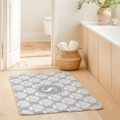 Grijs en Witte Zeeschelp Kust Monogram Badmat