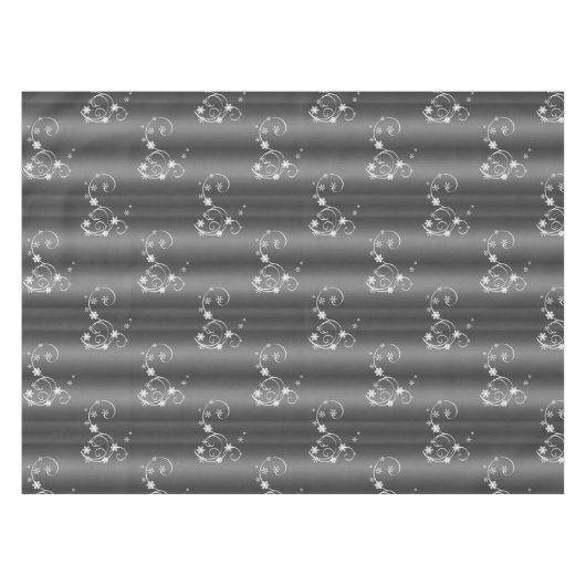 Grijs en Witte Zwemelen Kerstmis Tafelkleed (Voorkant (Horizontaal))