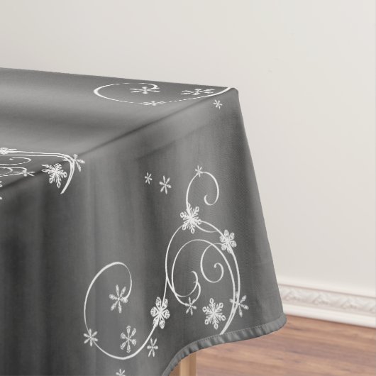 Grijs en Witte Zwemelen Kerstmis Tafelkleed (Voorbeeld)