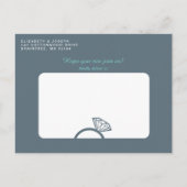 Grijs en zeeschuimgroene automaat Save-the-Date Aankondigingskaart (Achterkant)