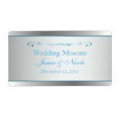 Grijs en Zilver Bruiloft Mini Wijn Labels (Voorkant)