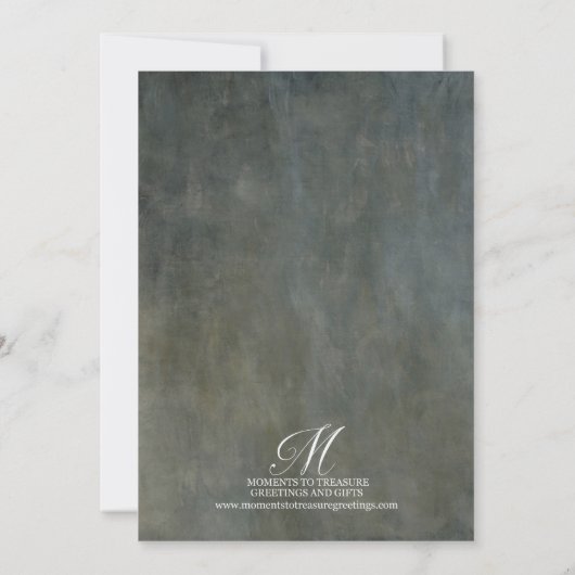 Grijs en Zilver getextureerd-Kijk Lege Nest Party Kaart (Achterkant)