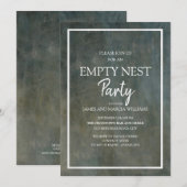 Grijs en Zilver getextureerd-Kijk Lege Nest Party Kaart (Voorkant / Achterkant)