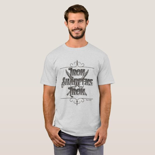 Grijs en zilver IJzer Sharpens Iron T-shirt (Voorkant volledig)