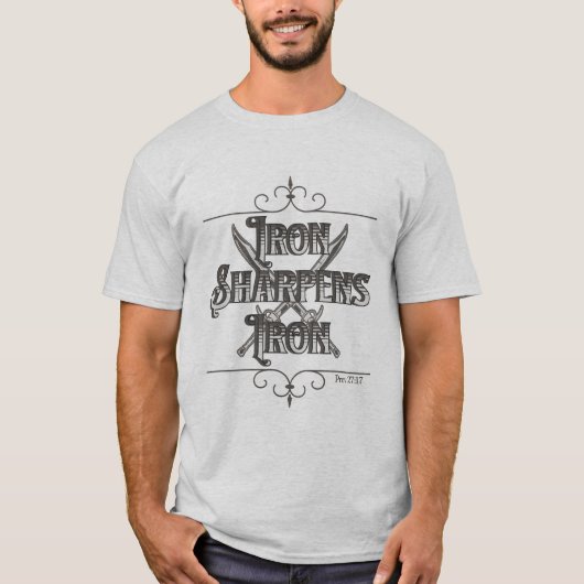 Grijs en zilver IJzer Sharpens Iron T-shirt (Voorkant)