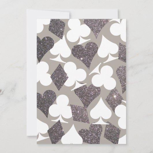 Grijs en Zilver Las Vegas bruiloft Kaart (Achterkant)