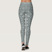 Grijs en zilver mandala patroonontwerp leggings (Achterkant)