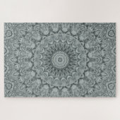 Grijs en Zilver Mandala Patroonontwerp Legpuzzel (Horizontaal)