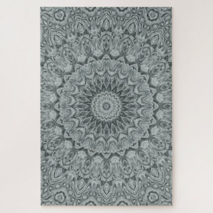 Grijs en Zilver Mandala Patroonontwerp Legpuzzel